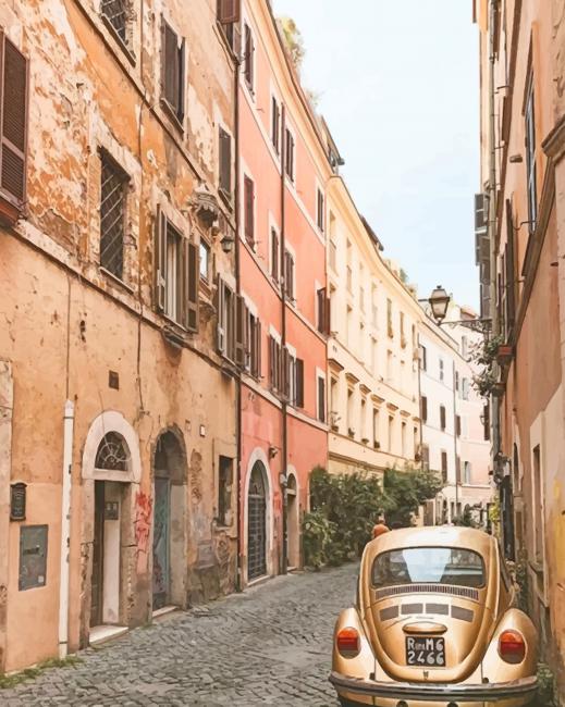 Ombre Rosse in Rome Italy paint by numbers
