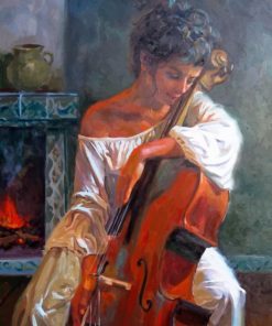 Playing Violin In Art paint by number