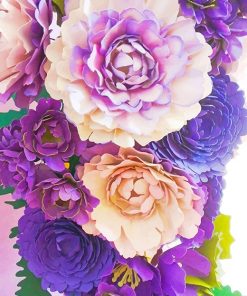 Purple Artificial Flower Paint By Numbers