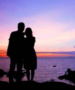 Silhouette Couple in Love paint by numbers