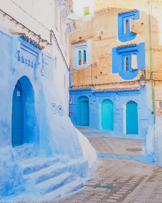 The Blue City Of Morocco paint by numbers