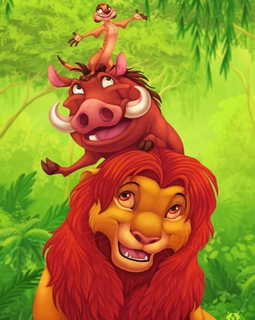 Timon Pumba And Simba paint By Numbers