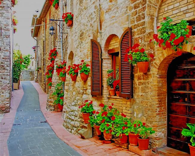 Walkway Photography Umbria Perugia paint by number