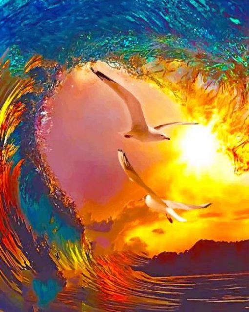 Wave Sunset Paint By Numbers