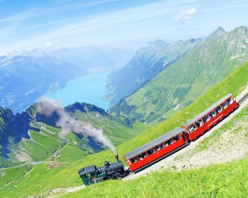 Amazing Drone View Of Train In Switzerland paint by numbers
