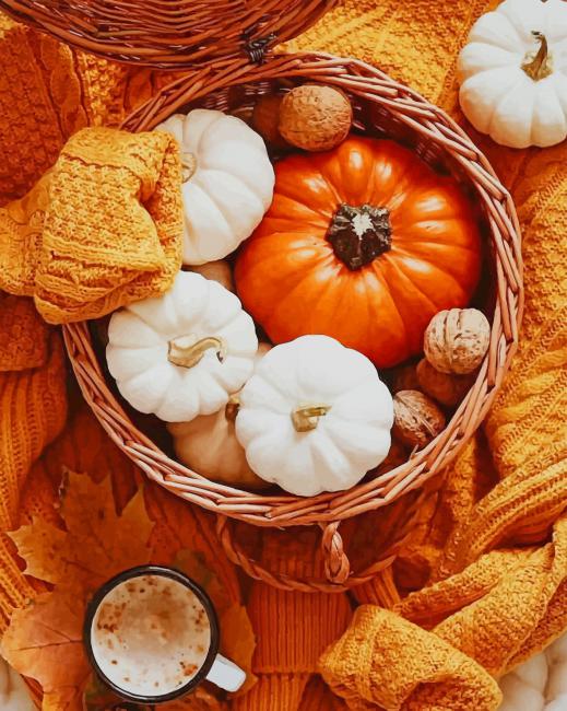 Autumn Pumpkins - Food Paint By Numbers - Num Paint Kit