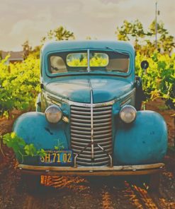 Classic Blue Vehicle In Vine Yard paint by numbers
