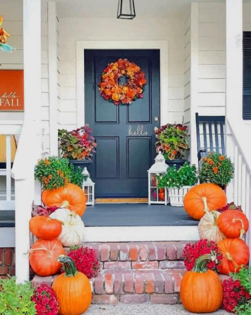 Fall Style Cottage paint by numbers