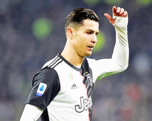 Cristiano Ronaldo In Juventus Jersy pain by numbers