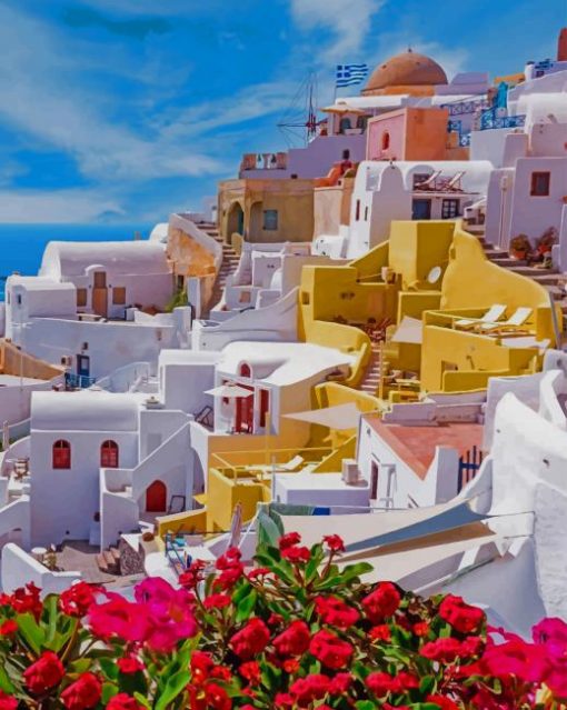 Santorini In Greece paint by numbers