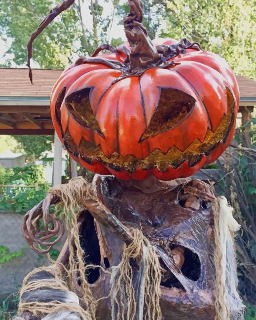 Jack O Lantern Pumpkin - Halloween Paint By Numbers - Num Paint Kit