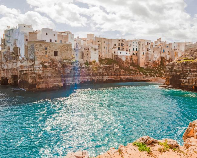 Polignano A Mare Apulia paint by numbers