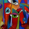Colorful Faces Abstract Art paint by numbers