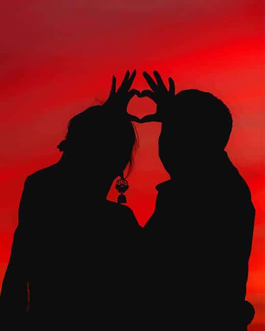 Romantic Couple Silhouette - Paint By Numbers - Num Paint Kit