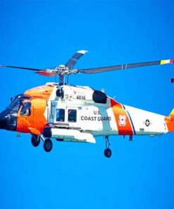 Coast Guard Helicopter In The Sky paint by numbers