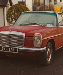 Old Red Mercedes Benz Car paint by numbers