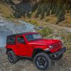Red Jeep Wrangler paint by numbers