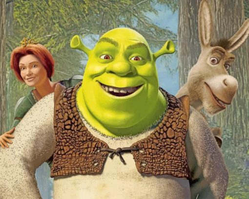 Shrek donkey And Fiona paint by numbers