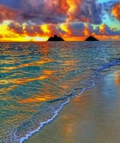Sunset In Lanikai Beach Hawaii paint by numbers