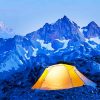 Tent Mountains Landscape paint by numbers