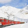 Train In Snowy Mountain Switzerland paint by numbers
