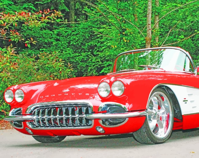 Corvette 61 Car paint by numbers
