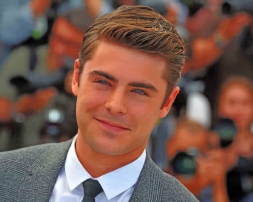 Actor Zac Efron paint by numbers