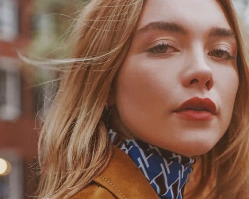 Actress Florence Pugh paint by numbers