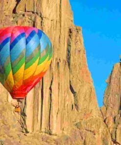 Air Baloon In Mountain Clif paint by numbers