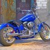 Blue Motor Cycle Paint By Numbers