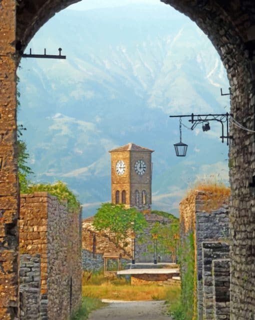 Castle Of Gjirokastra Albania paint by numbers