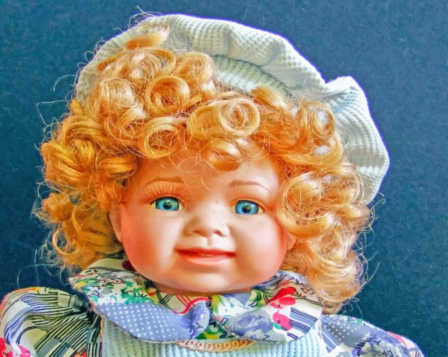 Curly Golden Haired Porcelain Doll paint by numbers