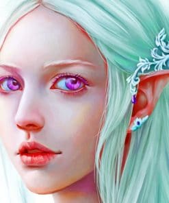 Fantasy Elf With Violet Eyes paint by numbers