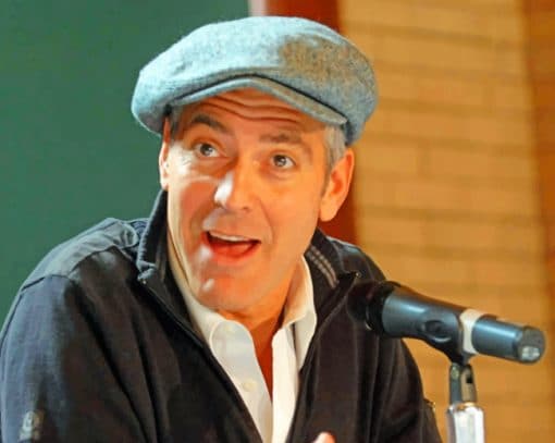 George Clooney With Hat paint by numbers