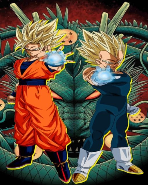 Goku And Vegita Dragon Ball paint by numbers
