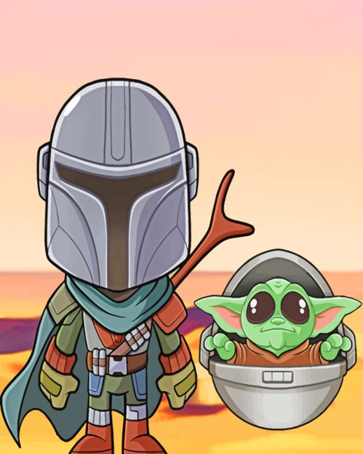 Mandalorian Baby Yoda paint by numbers