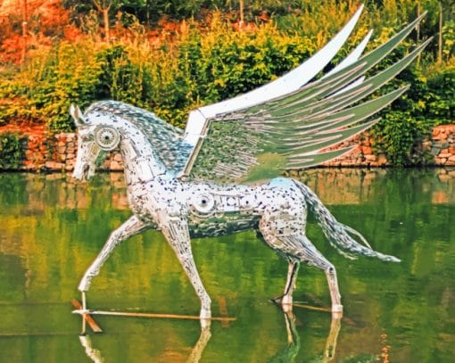 Metal Horse Statue paint by numbers
