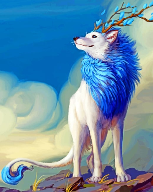 Myth Wolf Animal paint by numbers