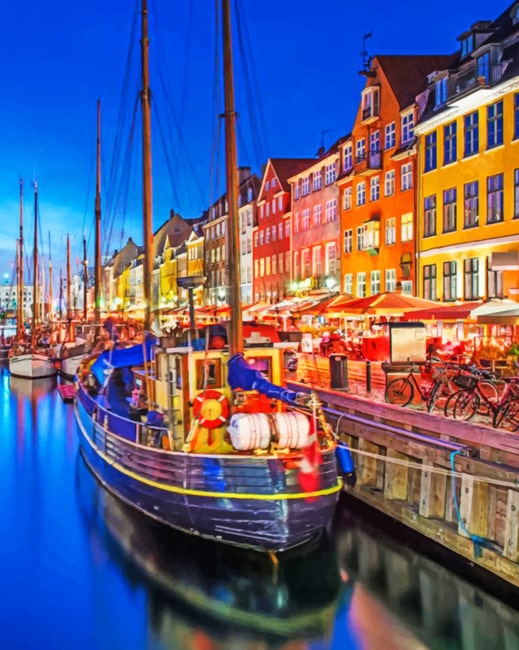 Nyhavn Canal Danmark paint by numbers