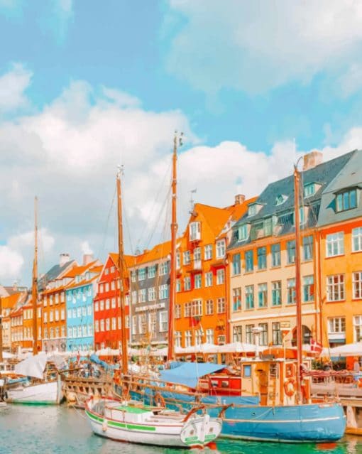 Nyhavn Denmark paint by numbers