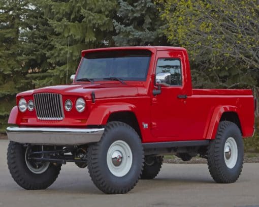 Red Jeep J12 Concept Car paint by numbers