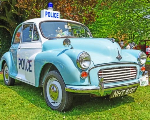 Retro Vintage Police Light Blue paint by numbers