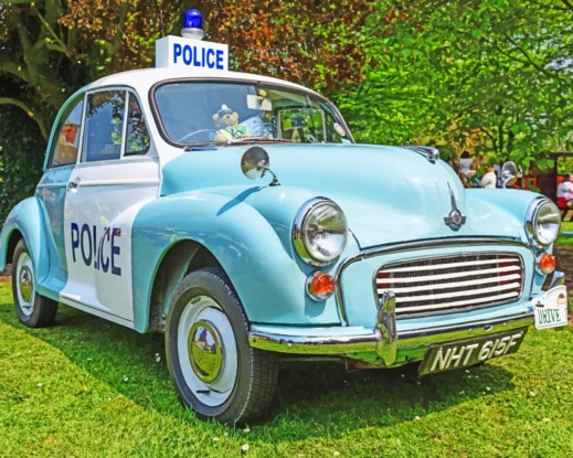 Retro Vintage Police Light Blue paint by numbers
