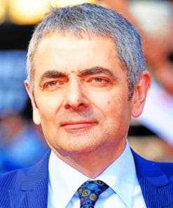 Actor Rowan Atkinson paint by numbers