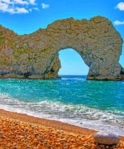 Summer Beach With Durdle Door paint by numbers