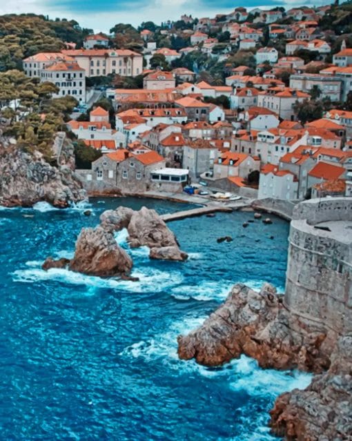Walls Of Dubrovnik Croatia paint by numbers