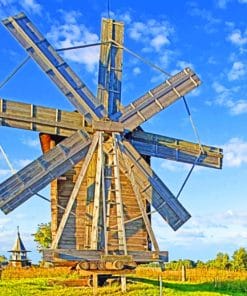 Windmill In Farmlands paint by numbers