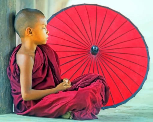 Young Buddhist Monk paint by numbers