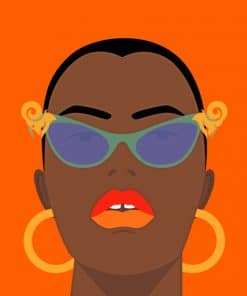 African Girl With Glasses Illustration paint by numbers