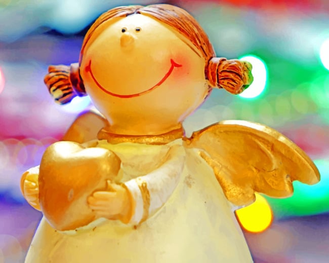 Angel Toy Statue paint by numbers